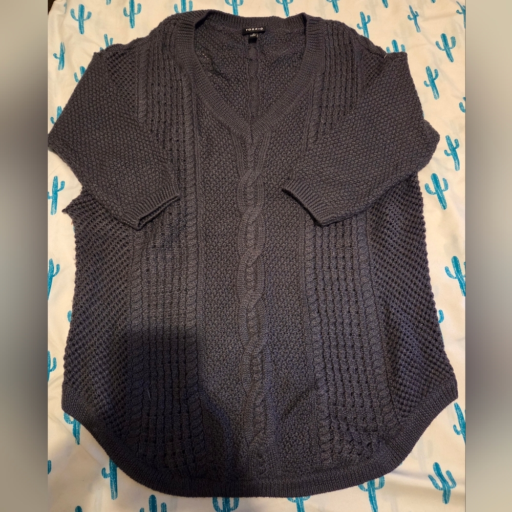 Torrid Charcoal Gray Cable Knit Sweater